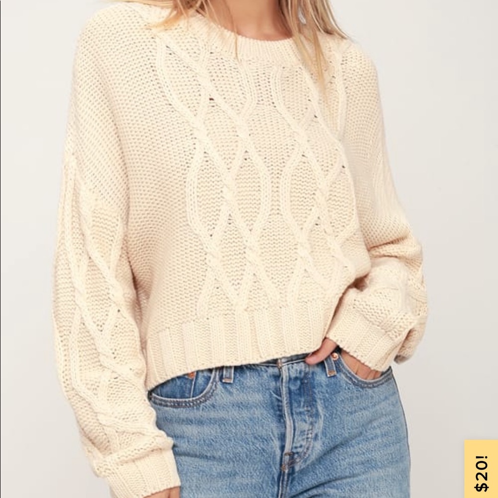 Bavaria Cream Cable Knit Sweater